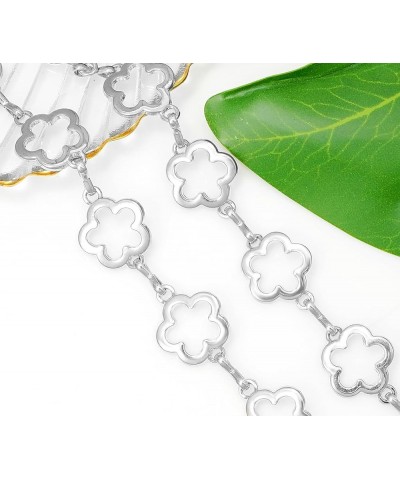 Small Flower Metal Belt Chain - Adjustable Waist Chain for Women's Dresses Silver L: 53.1 in/135 cm $8.54 Body Jewelry