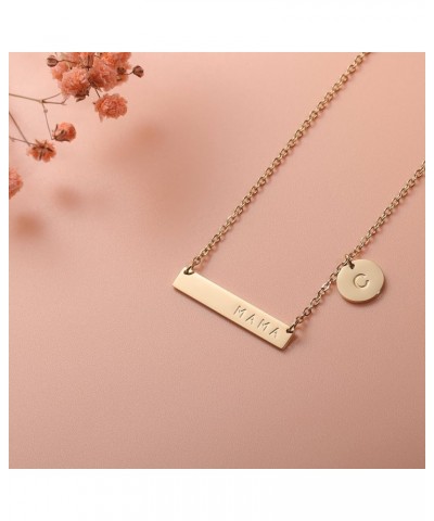 MAMA Bar Necklace,Initial Necklace,mama necklaces for women,18K Gold Plated Mama Necklace,Mothers Day Gifts B $8.24 Necklaces