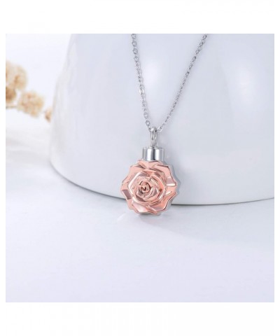 Rose Flower Urn Necklaces for Ashes Sterling Silver Origami Rose Flower Cremation Jewelry for Ashes Memory Jewelry for Women ...