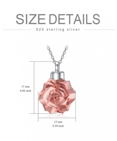 Rose Flower Urn Necklaces for Ashes Sterling Silver Origami Rose Flower Cremation Jewelry for Ashes Memory Jewelry for Women ...