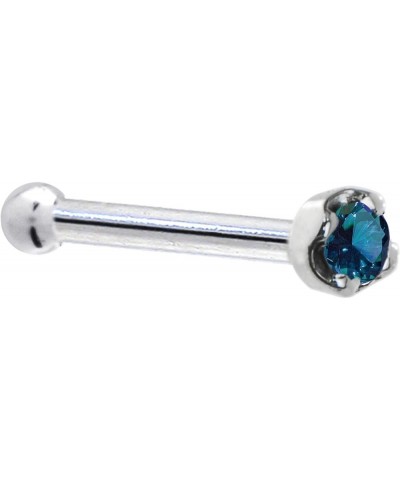 Solid 14k White Gold 1.5mm (0.015 cttw) Genuine Blue Diamond Nose Stud Bone 20 Gauge 1/4 $39.21 Body Jewelry