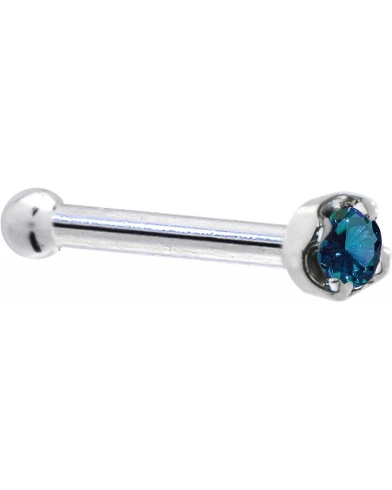 Solid 14k White Gold 1.5mm (0.015 cttw) Genuine Blue Diamond Nose Stud Bone 20 Gauge 1/4 $39.21 Body Jewelry