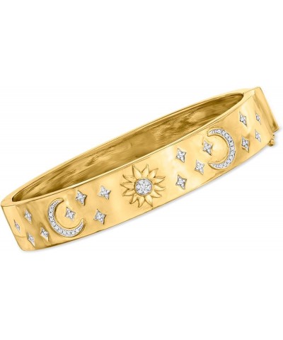 0.15 ct. t.w. Diamond Celestial Bangle Bracelet in 18kt Gold Over Sterling 7.0 Inches $215.00 Bracelets