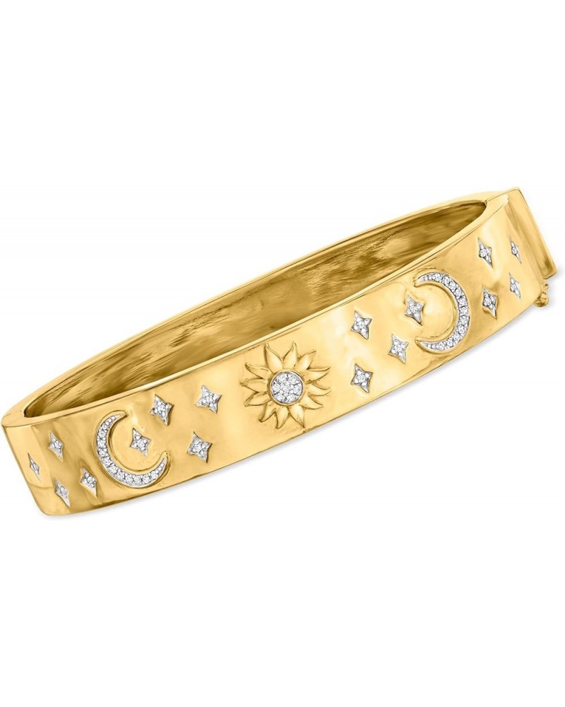 0.15 ct. t.w. Diamond Celestial Bangle Bracelet in 18kt Gold Over Sterling 7.0 Inches $215.00 Bracelets