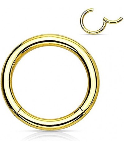 Hinged Seamless Septum Clicker Ring 316L Surgical Steel (Sold Individually) (10g 12mm Gold) $9.43 Body Jewelry