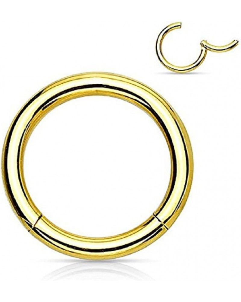 Hinged Seamless Septum Clicker Ring 316L Surgical Steel (Sold Individually) (10g 12mm Gold) $9.43 Body Jewelry