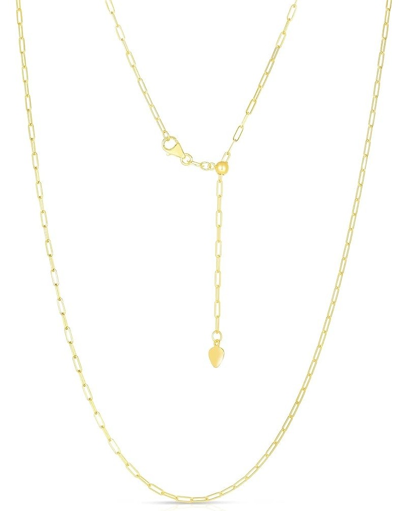 14k Fine Gold 1.5mm Adjustable Solid Paperclip Necklace, 22 Inch yellow-gold $64.59 Necklaces