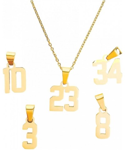 Mini Number Pendant Necklace Gold - Jersey Number Pendant Charm with Chain 12 $16.80 Necklaces