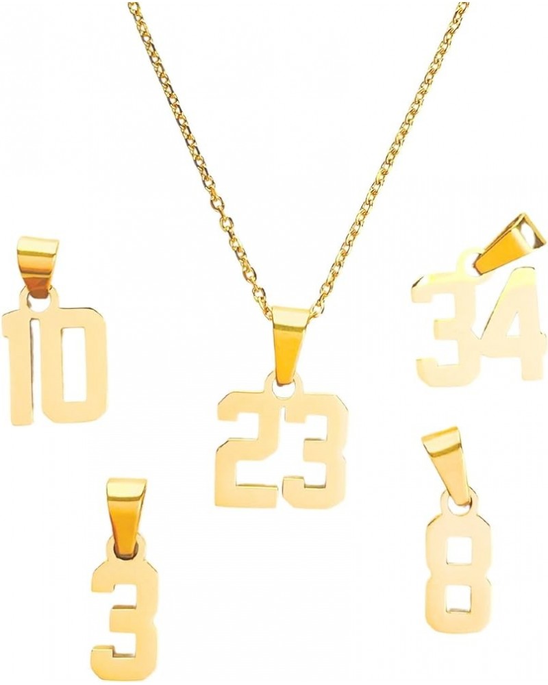 Mini Number Pendant Necklace Gold - Jersey Number Pendant Charm with Chain 12 $16.80 Necklaces