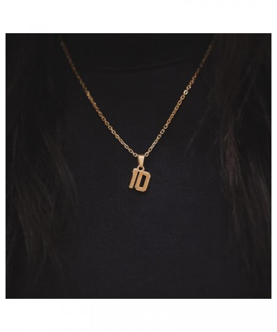 Mini Number Pendant Necklace Gold - Jersey Number Pendant Charm with Chain 12 $16.80 Necklaces