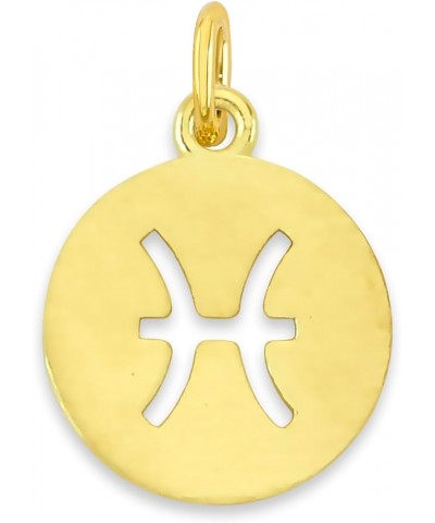 Dainty Solid 10k Gold Zodiac Charm with Jump Ring Pisces $34.79 Bracelets