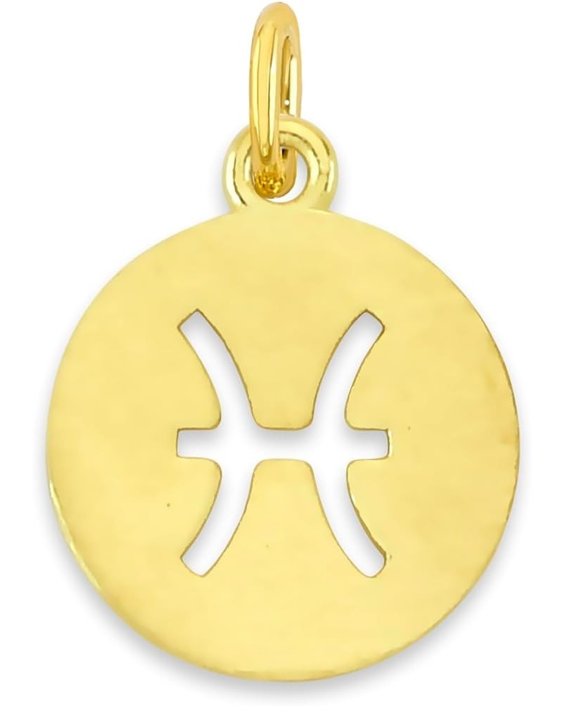 Dainty Solid 10k Gold Zodiac Charm with Jump Ring Pisces $34.79 Bracelets