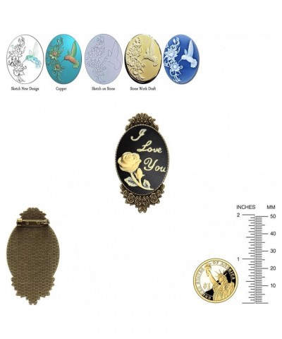 Cameo Style Brooch Pin Rose Decor Antique Brass Fashion Jewelry Pouch for Gift iLoveYou $9.44 Brooches & Pins