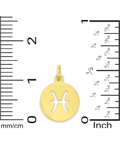 Dainty Solid 10k Gold Zodiac Charm with Jump Ring Pisces $34.79 Bracelets