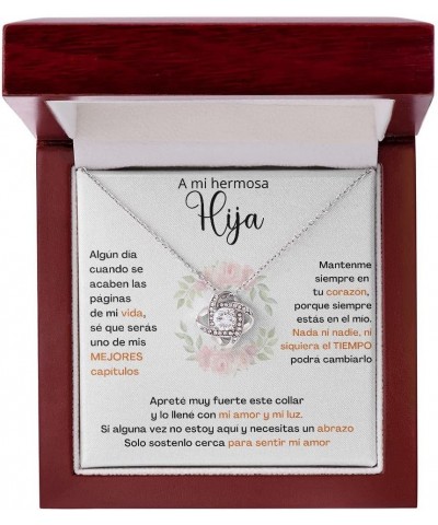 A Mi Hija - SÉ QUE SERÁS UNO DE MIS MEJORES CAPÍTULOS - Collar de Nudo de Amor Oro Blanco 14K / Cajita Estandard Gratis (Incl...