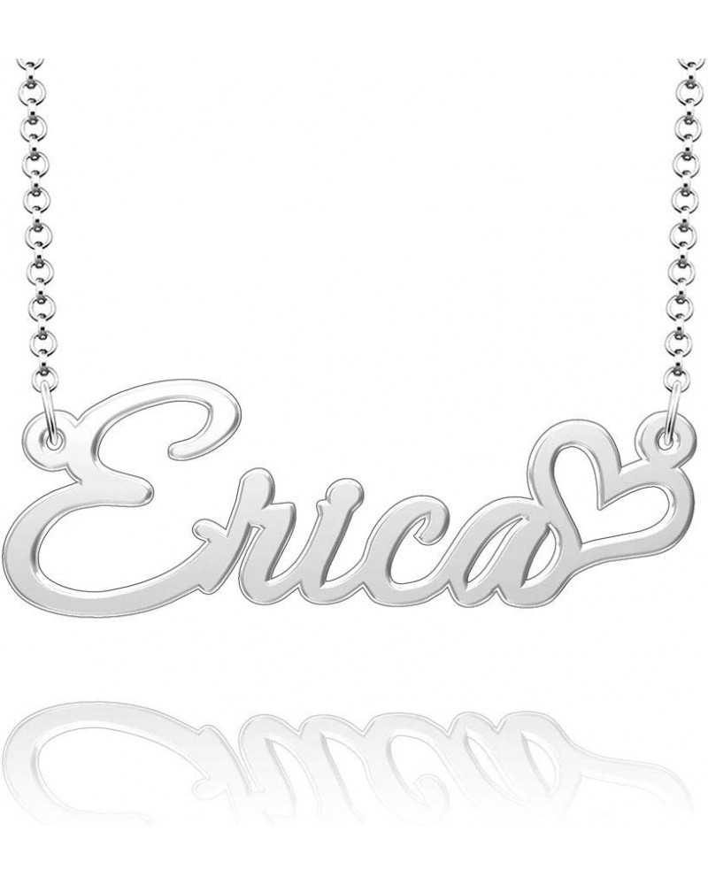 Sterling Silver Name Necklace Personalized with Crown Customized Prime Pendant for Girls Boys Men Women Erica $12.89 Necklaces