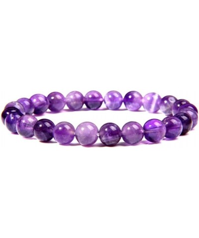 Handmade Gem Semi Precious Gemstone 8mm Round Beads Stretch Bracelet 7" Unisex amethyst $6.73 Bracelets