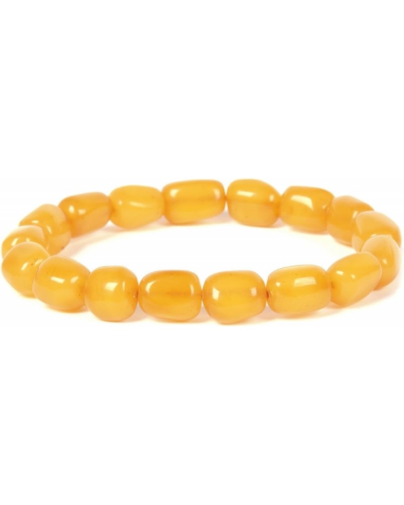 Natural Amber Honey Wax Energy Beads Bracelet Crystal Healing Irregular Freeform Baltic Amber Stretchable Bracelet for Adults...