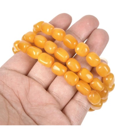 Natural Amber Honey Wax Energy Beads Bracelet Crystal Healing Irregular Freeform Baltic Amber Stretchable Bracelet for Adults...