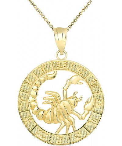 14k Yellow Gold Zodiac Pendant Necklace 22.0 Inches Scorpio $92.39 Necklaces