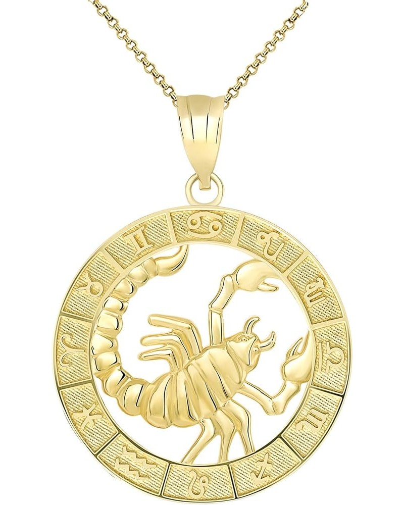 14k Yellow Gold Zodiac Pendant Necklace 22.0 Inches Scorpio $92.39 Necklaces