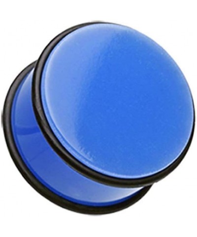 Neon Colored Acrylic No Flare Ear Gauge Plug 1" (25mm), Blue $8.15 Body Jewelry