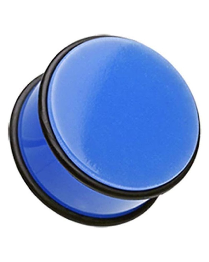 Neon Colored Acrylic No Flare Ear Gauge Plug 1" (25mm), Blue $8.15 Body Jewelry