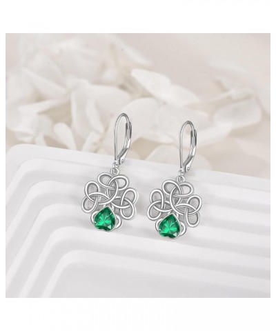 Bat/Triple/Paw Leverback Earrings Sterling Silver Dangle Drop Jewelry for Women Girls Celtic $17.20 Earrings