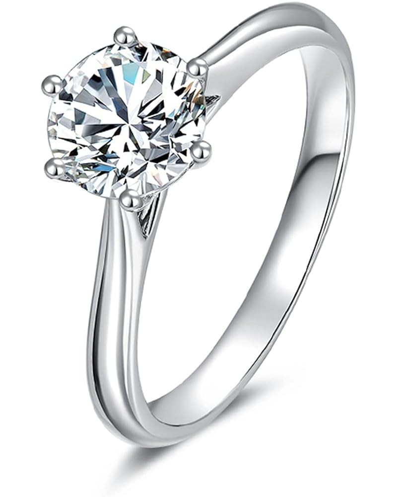 Moissanite Engagement Ring for Women Gold Plated Sterling Silver Promise Wedding Rings for Her 1 Carat $33.20 Rings