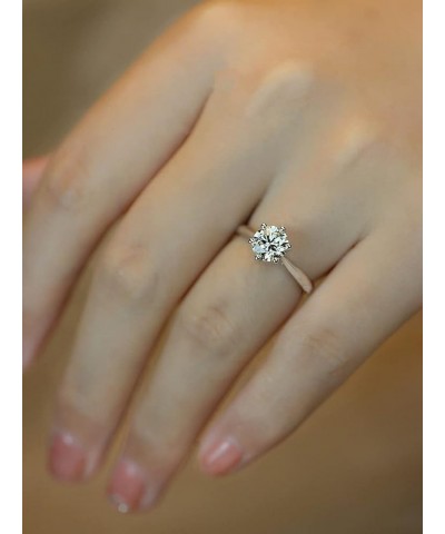 Moissanite Engagement Ring for Women Gold Plated Sterling Silver Promise Wedding Rings for Her 1 Carat $33.20 Rings