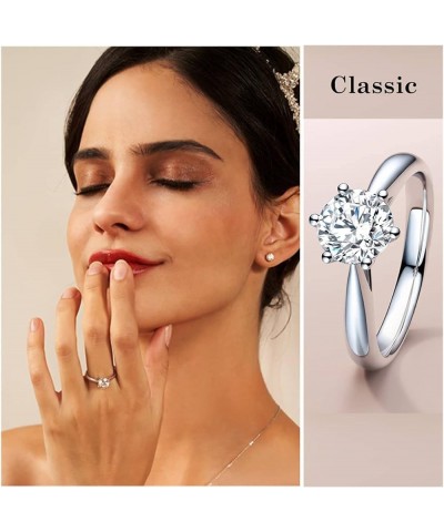 Moissanite Engagement Ring for Women Gold Plated Sterling Silver Promise Wedding Rings for Her 1 Carat $33.20 Rings