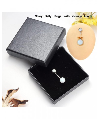 Sterling Silver 14G Belly Button Ring Opal CZ Navel Piercing Jewelry Long Bar Belly Rings for Women 12mm Silver-Opal 1 $11.39...