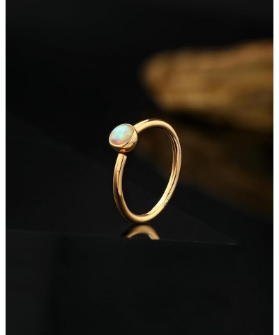 14K Gold Nose Rings Hoop 18g Cartilage Hoop Opal Lip Piercing Jewelry Tragus Rook Helix Earring Daith Piercing Jewelry for Wo...