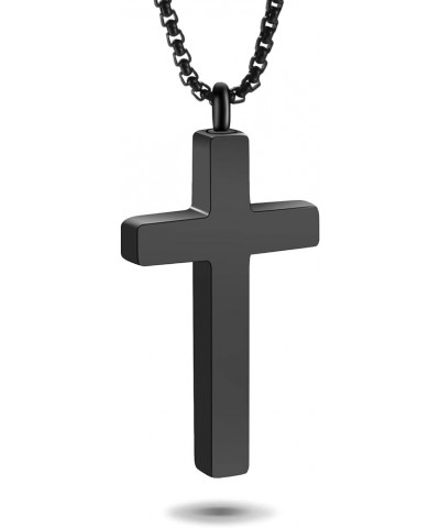 Cremation Necklace for Ashes Stainless Steel Cross Pendant Urn Necklace Memorial Keepsake Jewelry for Men Women Black $10.08 ...