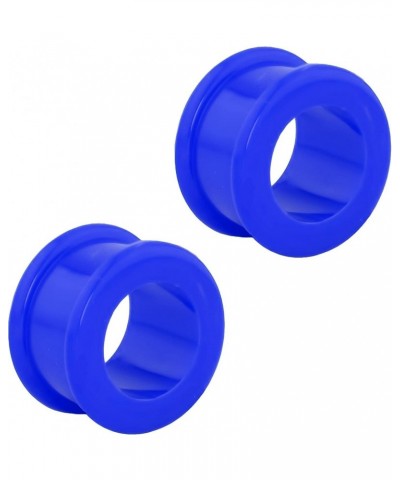 1 PAIR (2pcs) BLUE SILICONE FLAT FLARE TUNNELS Double Flare Gauges Thin Soft Flexible Flesh Plugs 1022 $7.95 Body Jewelry