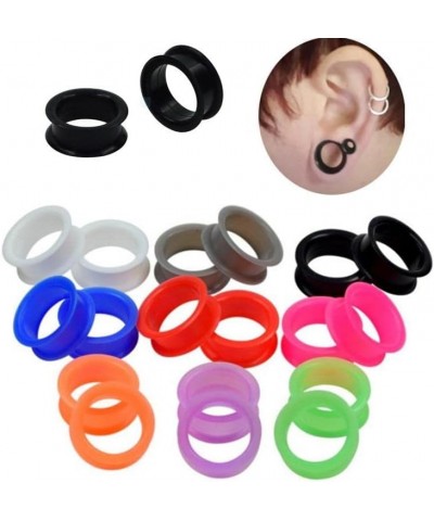 1 PAIR (2pcs) BLUE SILICONE FLAT FLARE TUNNELS Double Flare Gauges Thin Soft Flexible Flesh Plugs 1022 $7.95 Body Jewelry