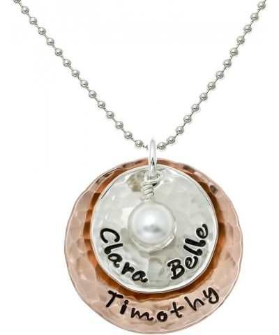 Deux Amore Multi-Tone Two Disc Necklace Personalized on Sterling Silver and Rose Gold Plated Discs with your Choice of Names....