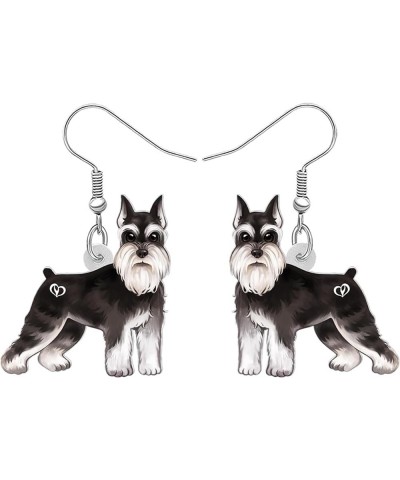 Acrylic Dog Earrings Dangle Drop Fashion Pet Jewelry for Women Girls Kids Charm Gift Schnauzer B $6.23 Earrings