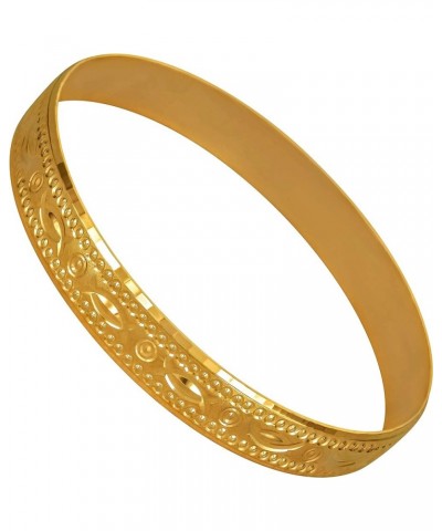 10mm Bangle Bracelet 24k Real Gold Plated for Women and Girls 2.5 Inches $22.92 Bracelets