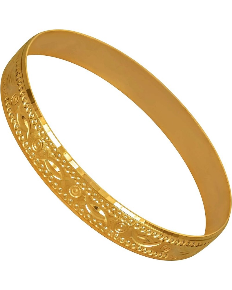 10mm Bangle Bracelet 24k Real Gold Plated for Women and Girls 2.5 Inches $22.92 Bracelets