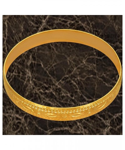 10mm Bangle Bracelet 24k Real Gold Plated for Women and Girls 2.5 Inches $22.92 Bracelets