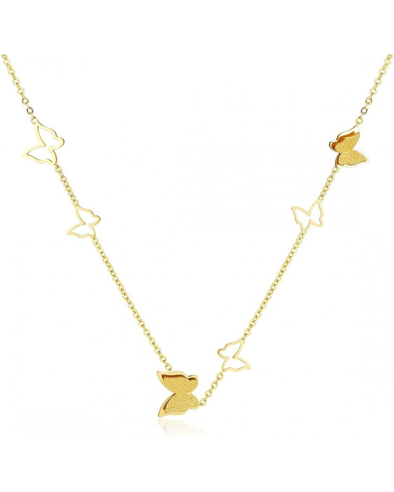 Butterfly Chain Necklace Gold Plated for Women and Girls $13.34 Necklaces