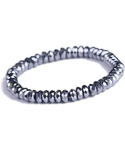 6mm Genuine Natural Terahertz Wave Hematite Faced Abacus Bead Stretch Bracelet $13.91 Bracelets