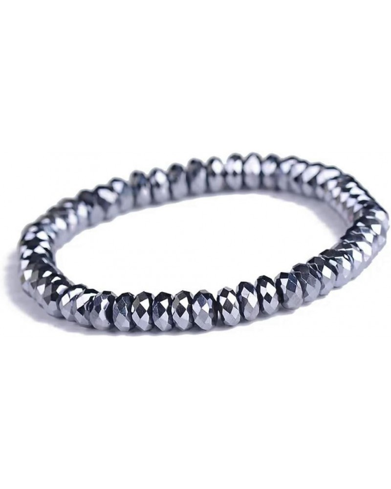 6mm Genuine Natural Terahertz Wave Hematite Faced Abacus Bead Stretch Bracelet $13.91 Bracelets