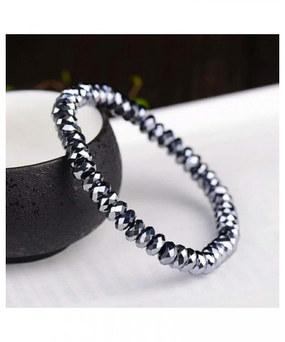 6mm Genuine Natural Terahertz Wave Hematite Faced Abacus Bead Stretch Bracelet $13.91 Bracelets