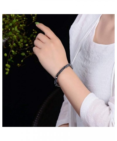 6mm Genuine Natural Terahertz Wave Hematite Faced Abacus Bead Stretch Bracelet $13.91 Bracelets