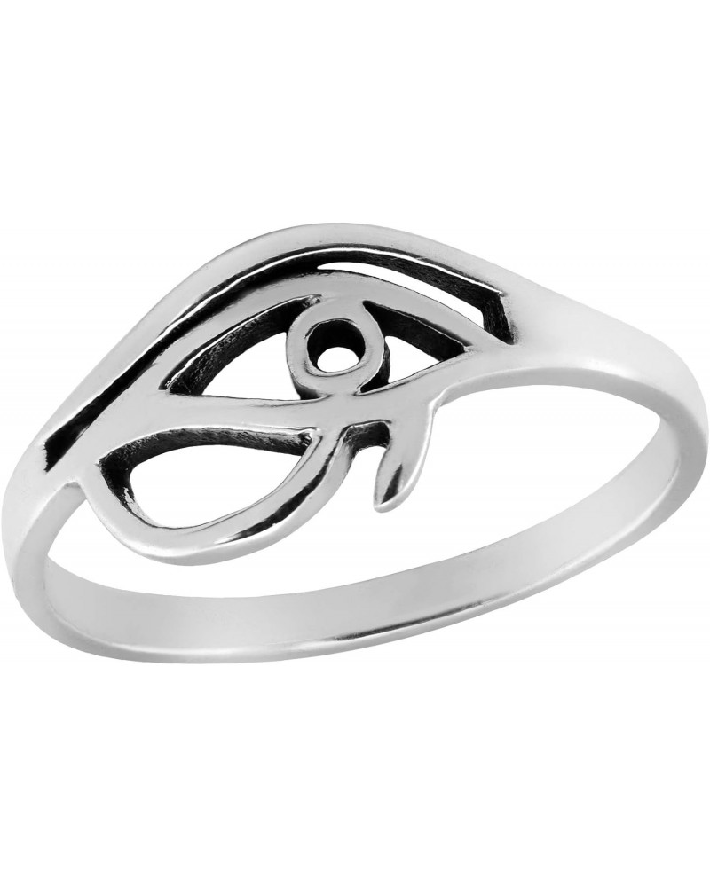 Mystical Eye of Ra Protective Symbol .925 Sterling Silver Band Ring $10.11 Rings