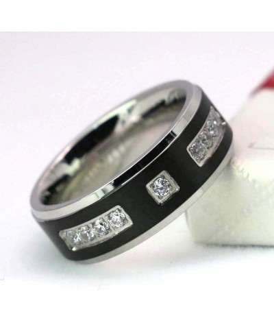 Couple Rings Matching Ring Black 1CT CZ White Gold Plated Women Wedding Ring Sets for Him and Her Rings black and white women...