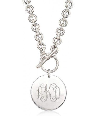 Italian Sterling Silver Personalized Disc Necklace 18-inch (Plain) $66.12 Necklaces