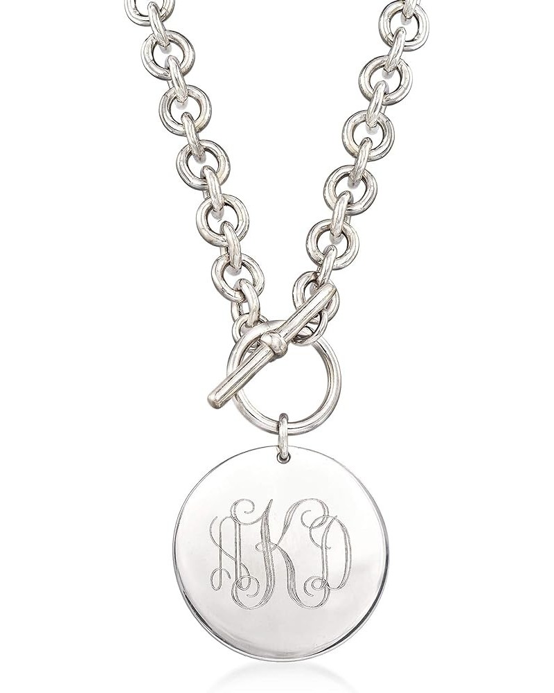 Italian Sterling Silver Personalized Disc Necklace 18-inch (Plain) $66.12 Necklaces